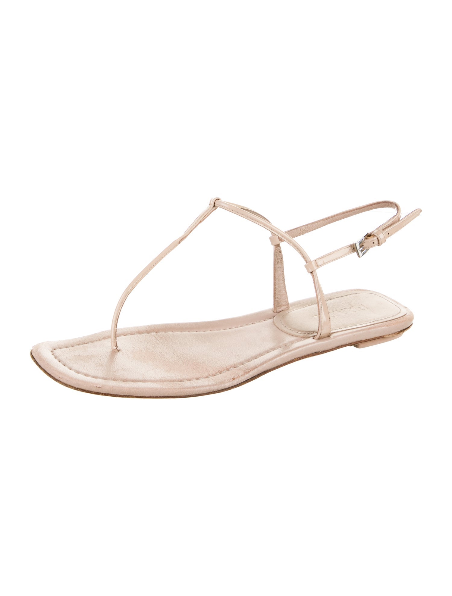 Prada Patent Leather T-Strap Sandals