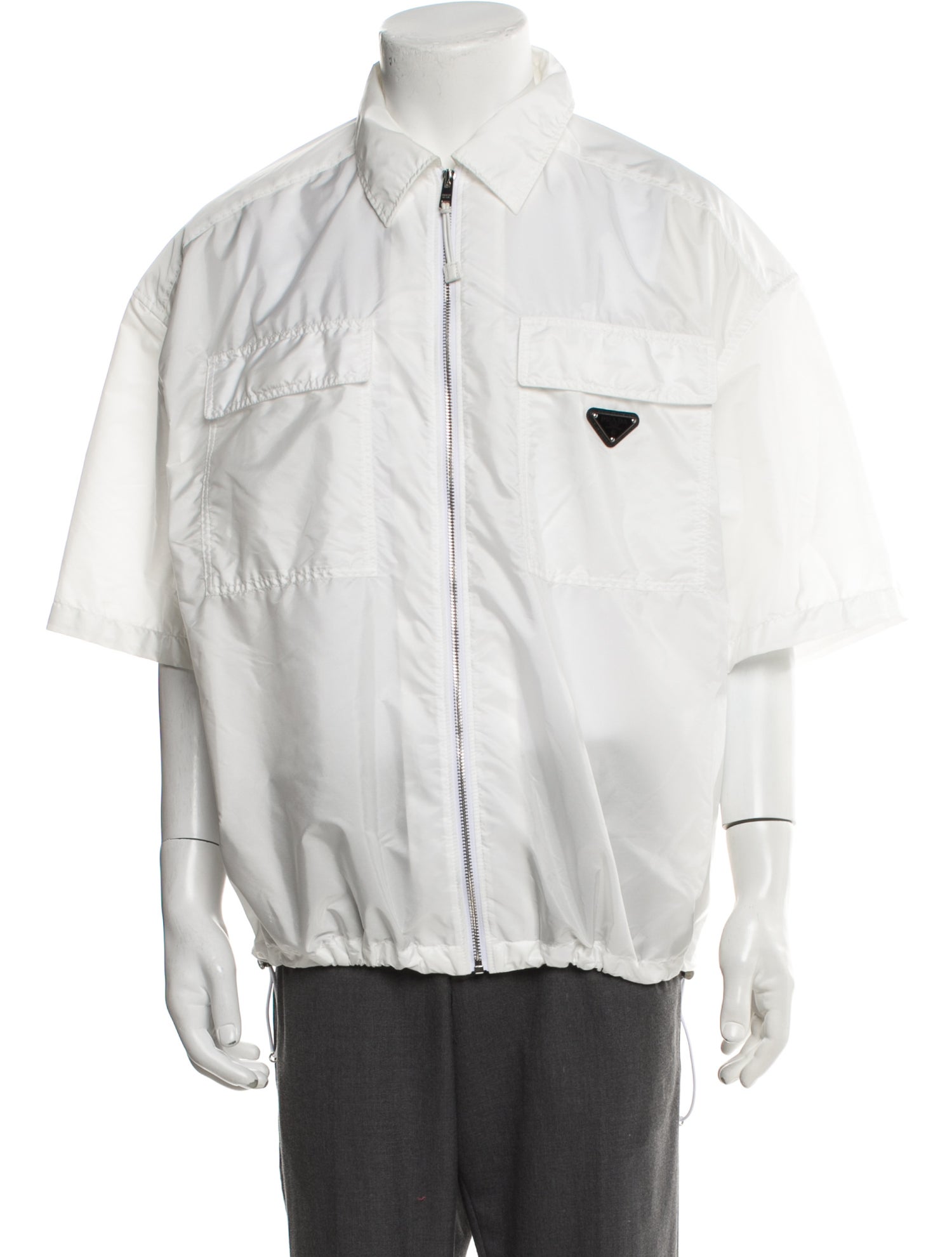 Prada 2024 Enameled Metal Triangle Windbreaker