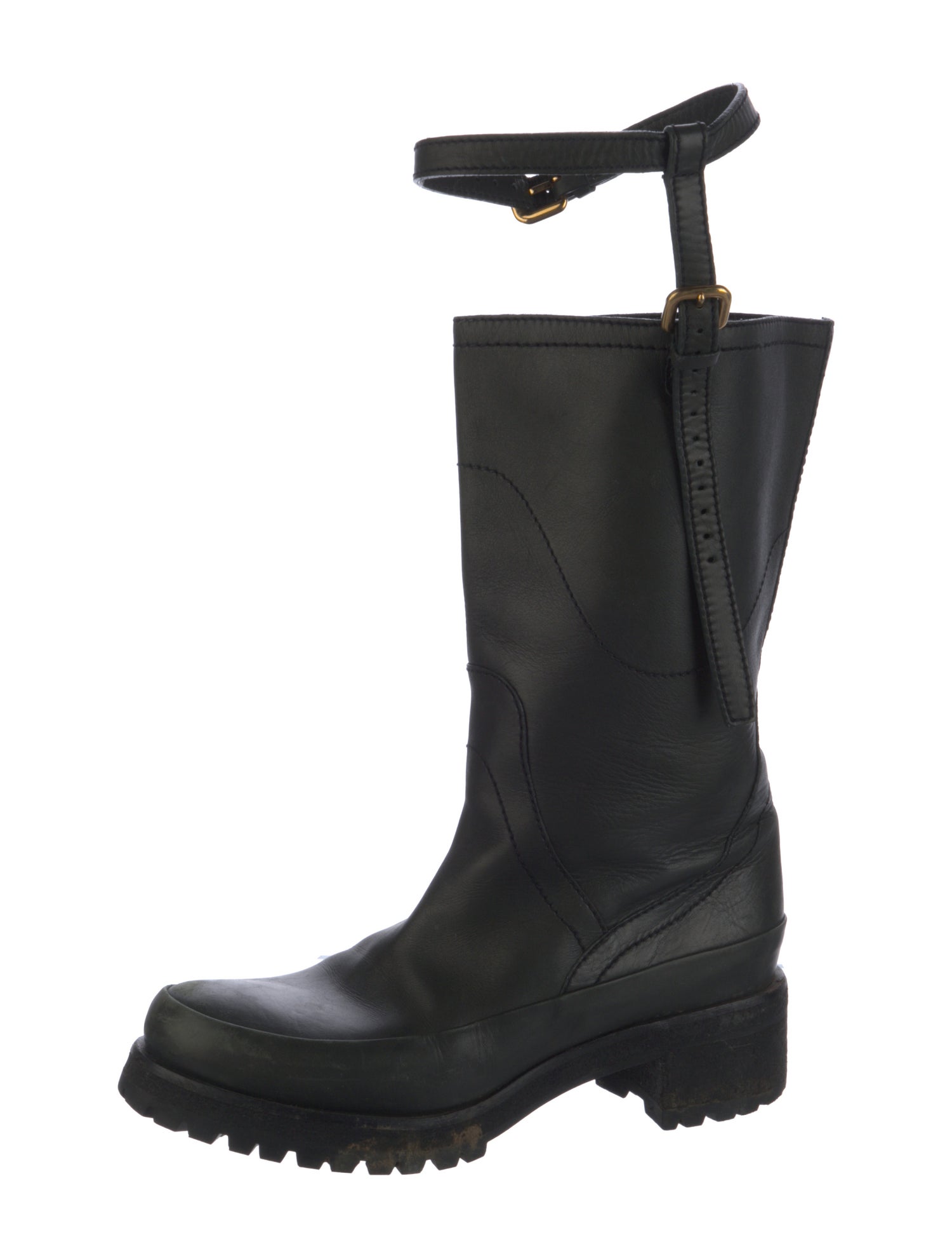 Prada Leather Rain Boots