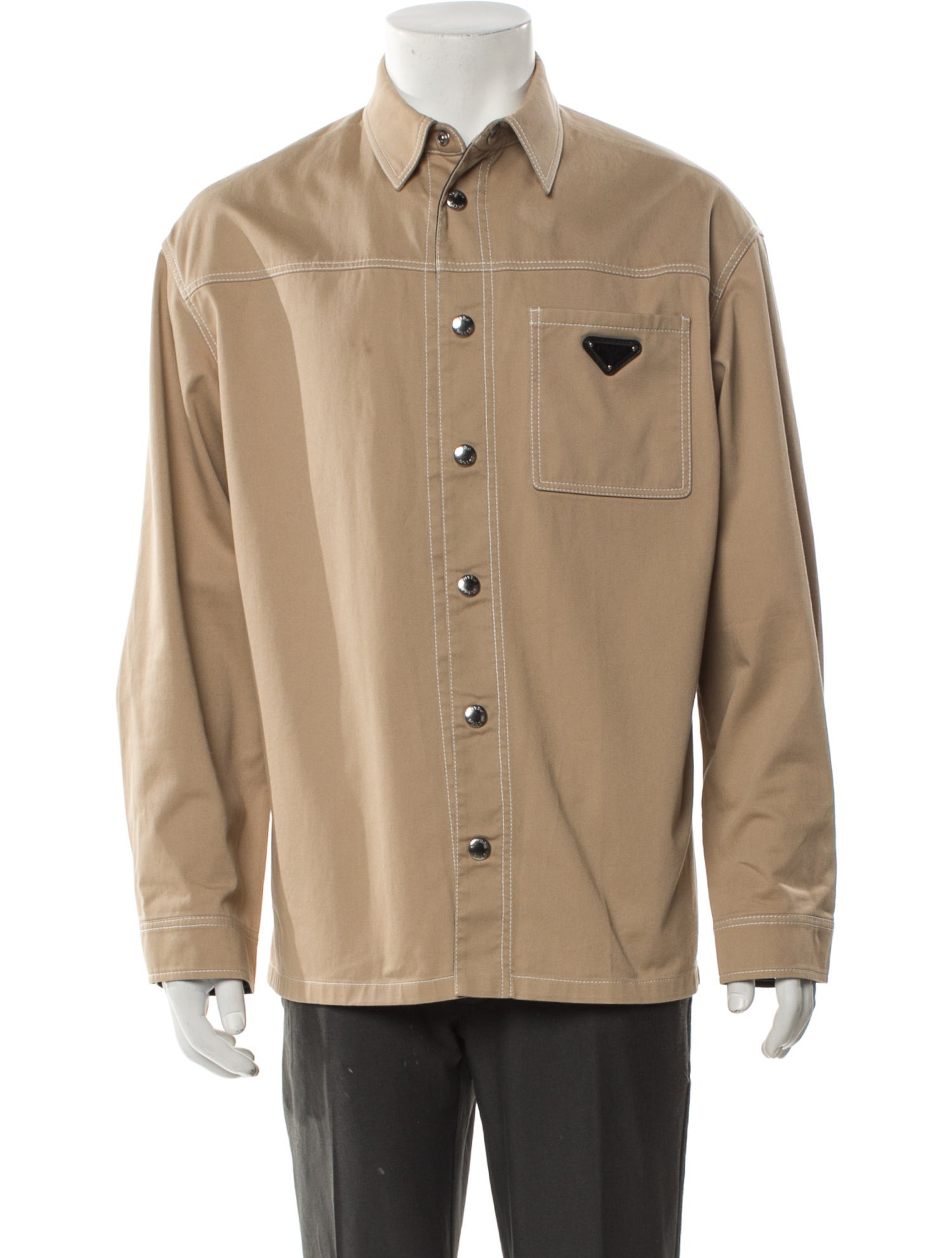 Prada 2023 Enameled Metal Triangle Jacket