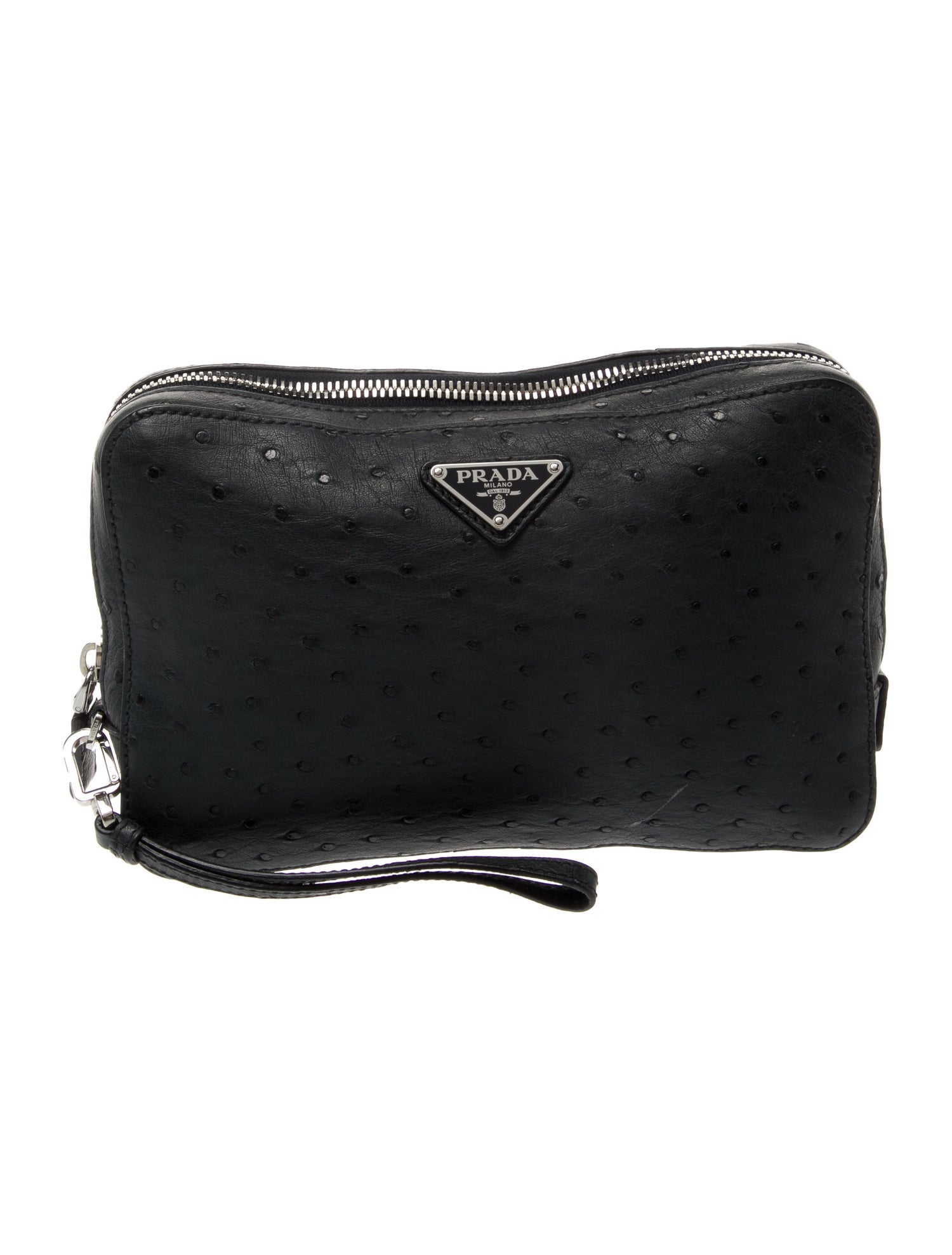 Prada Enameled Metal Triangle Clutch