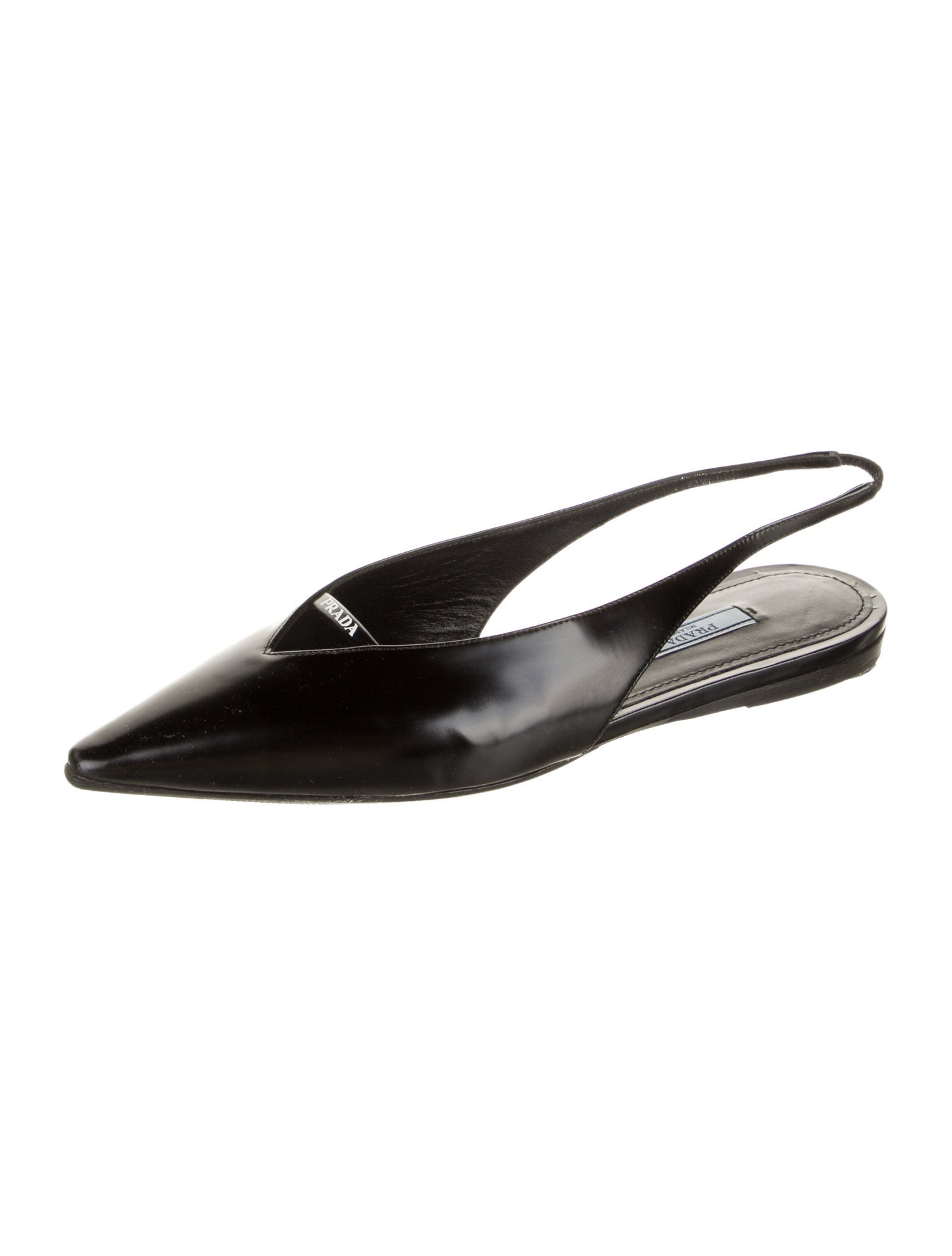 Prada Leather Slingback Flats