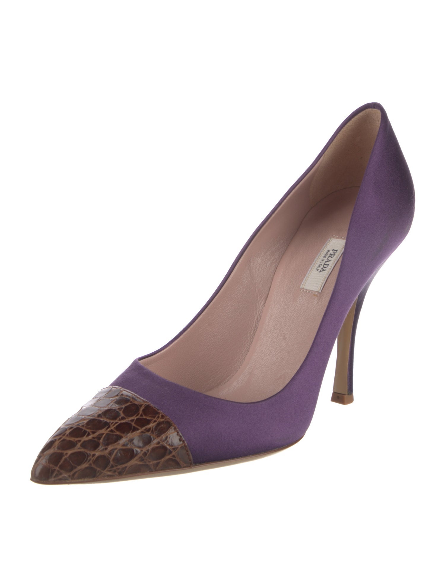 Prada Satin Animal Print Pumps