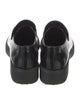 Prada Enameled Metal Triangle Leather Loafers