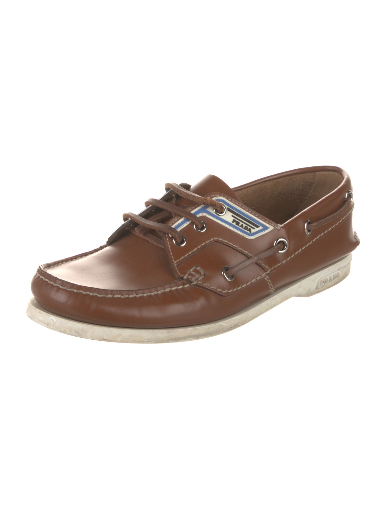 Prada Leather Boat Shoes