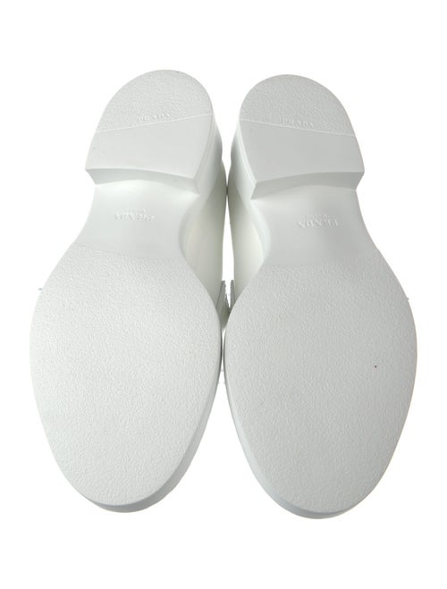 Prada Enameled Metal Triangle Patent Leather Oxfords