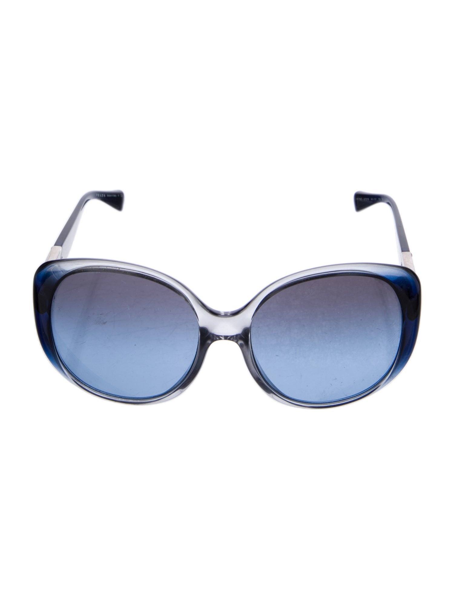 Prada Enameled Metal Triangle Oversize Sunglasses