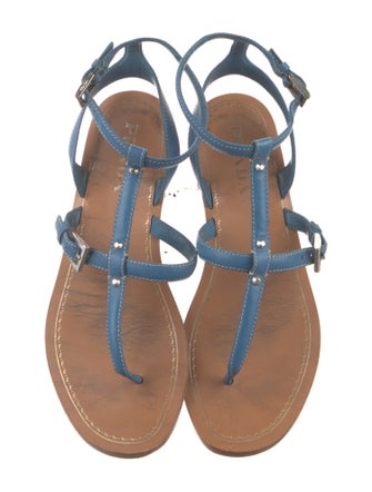 Prada Saffiano Leather Studded Accents Slingback Flats