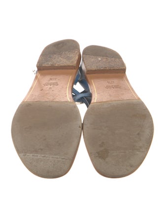 Prada Saffiano Leather Studded Accents Slingback Flats