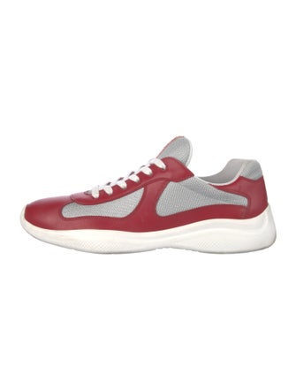 Prada Leather Colorblock Pattern Sneakers