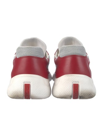 Prada Leather Colorblock Pattern Sneakers