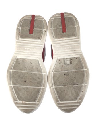 Prada Leather Colorblock Pattern Sneakers