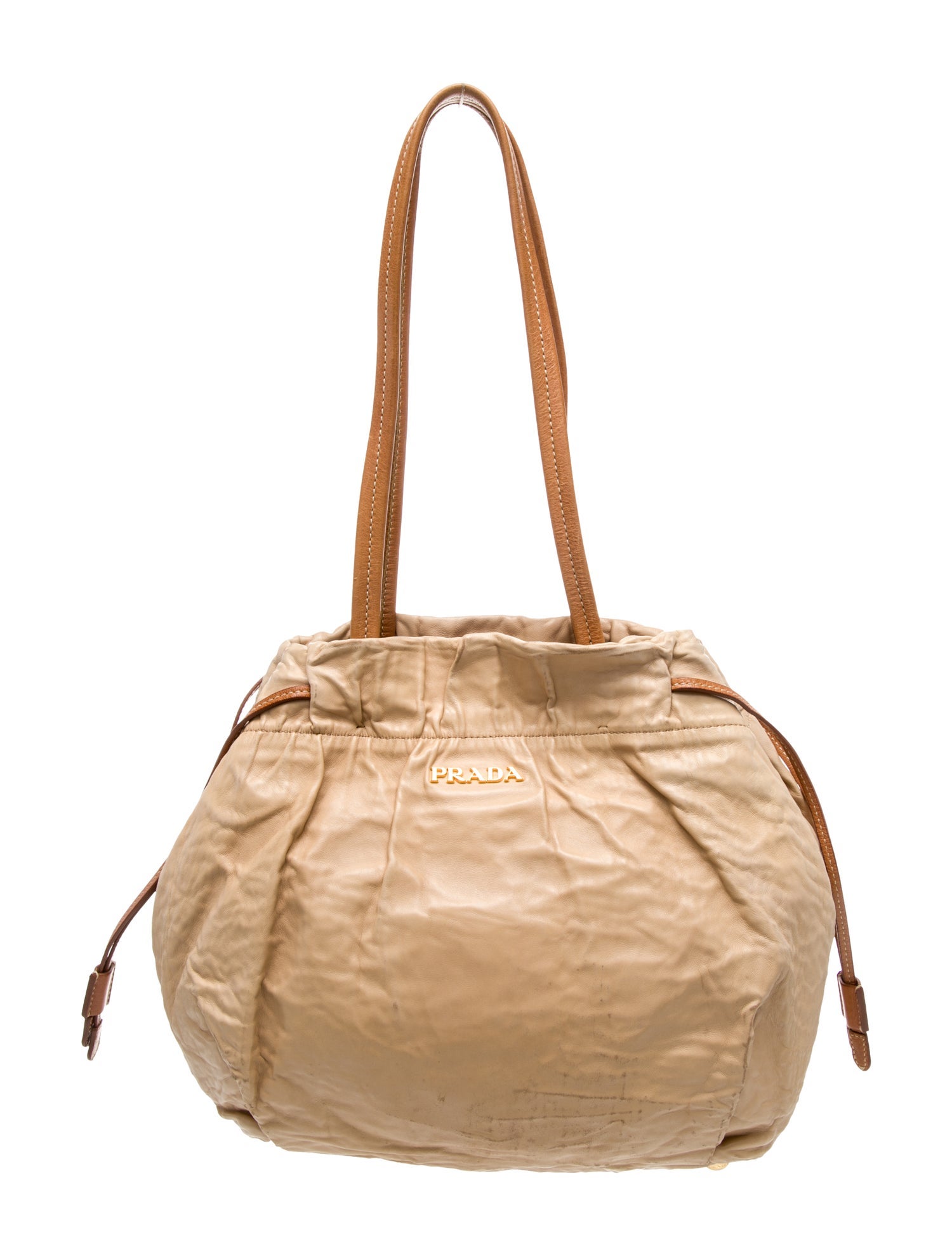 Prada Enameled Metal Triangle Shoulder Bag