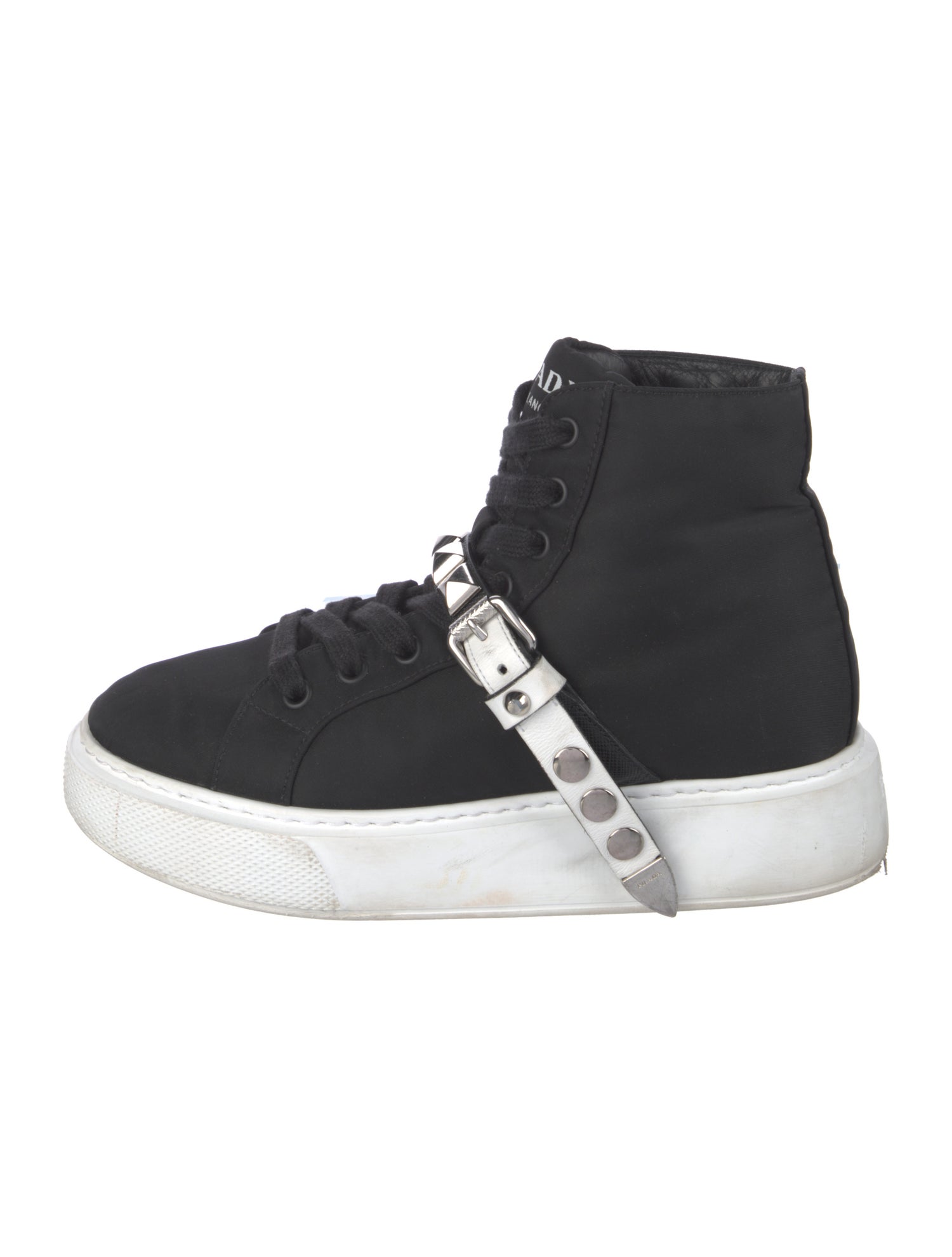 Prada Nylon Studded Accents Sneakers