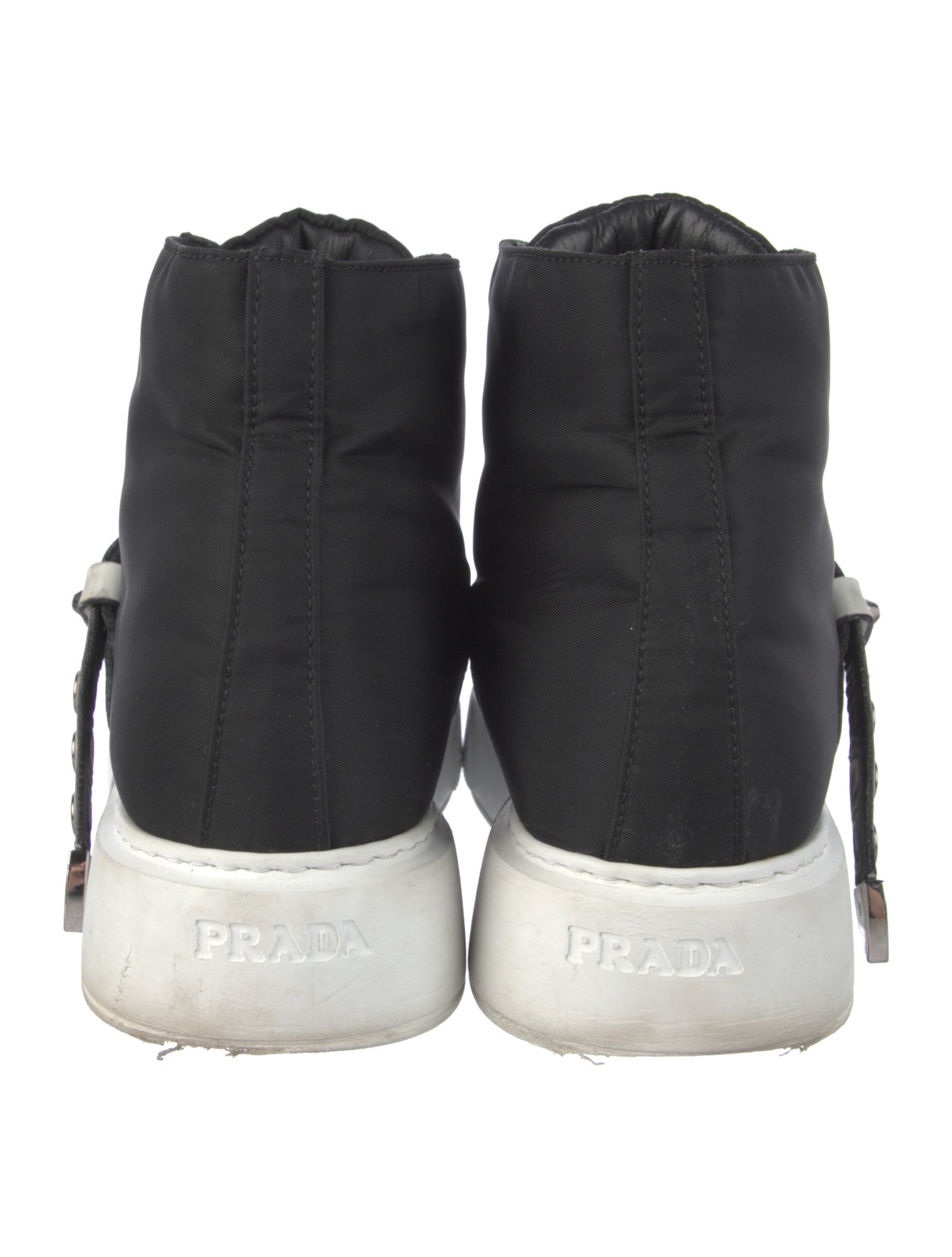 Prada Nylon Studded Accents Sneakers - Black Sneakers, Shoes