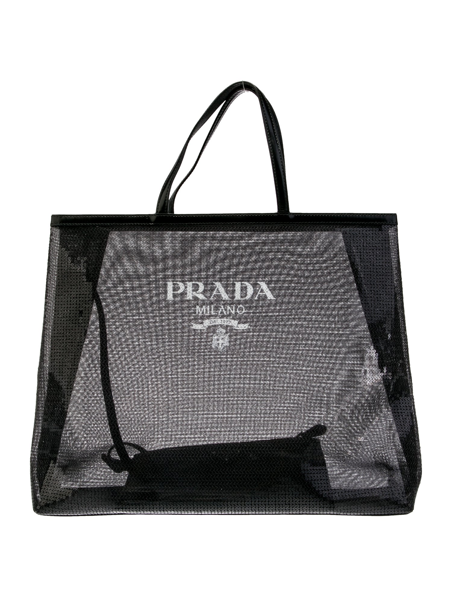 Prada Enameled Metal Triangle Tote