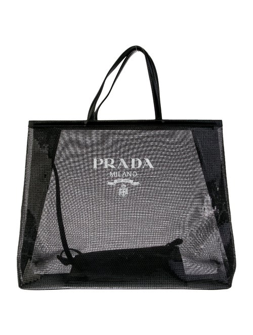 Prada Enameled Metal Triangle Tote
