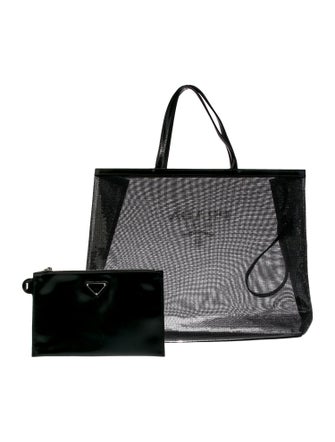 Prada Enameled Metal Triangle Tote