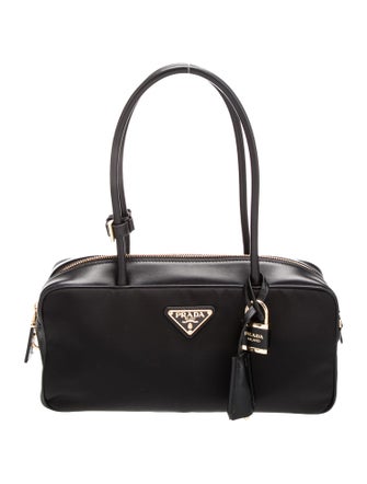 Prada Enameled Metal Triangle Padlock Bauletto Small