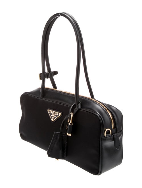 Prada Enameled Metal Triangle Padlock Bauletto Small