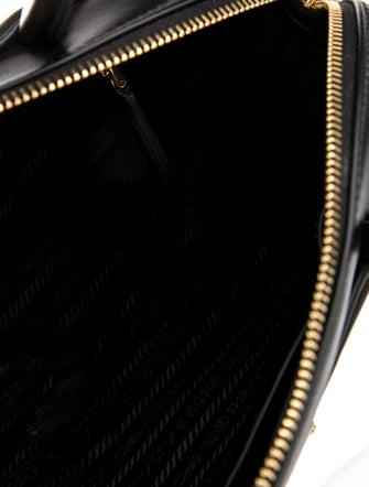 Prada Enameled Metal Triangle Padlock Bauletto Small