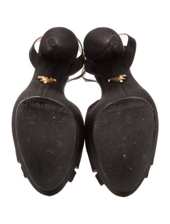 Prada Satin T-Strap Sandals