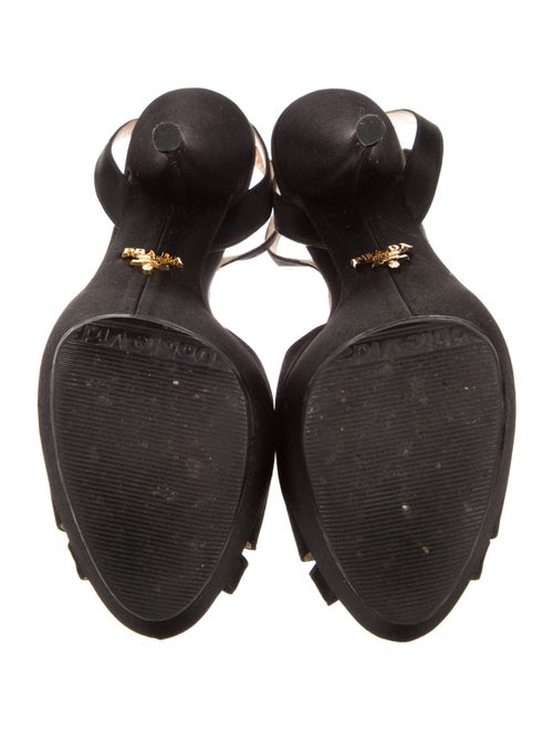 Prada Satin T-Strap Sandals