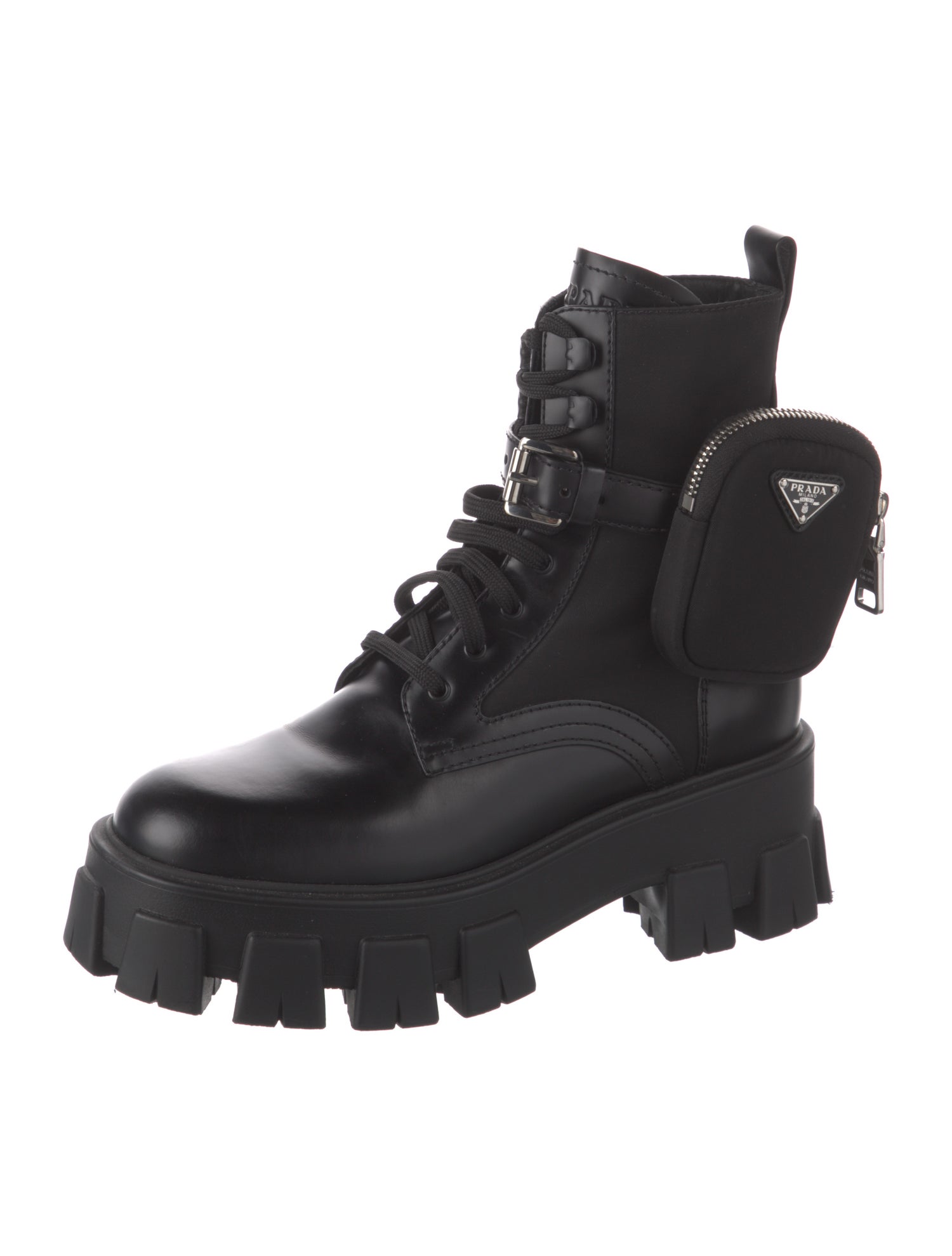 Prada Leather Combat Boots