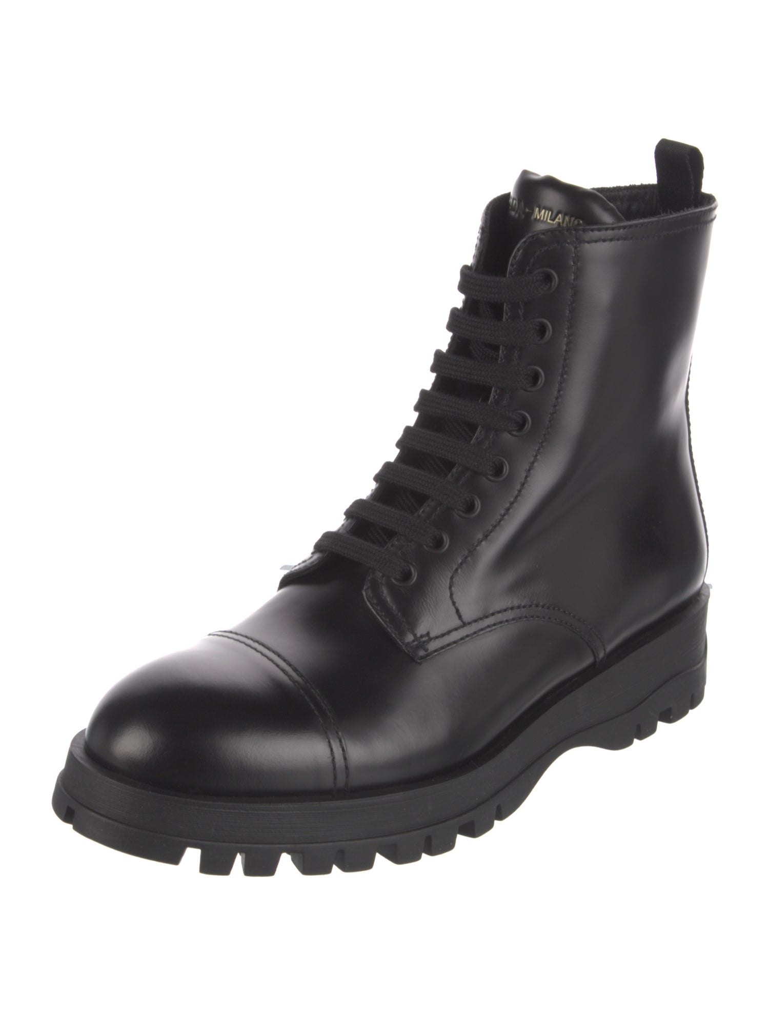 Prada Leather Combat Boots