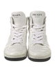 Prada Enameled Metal Triangle Leather Sneakers