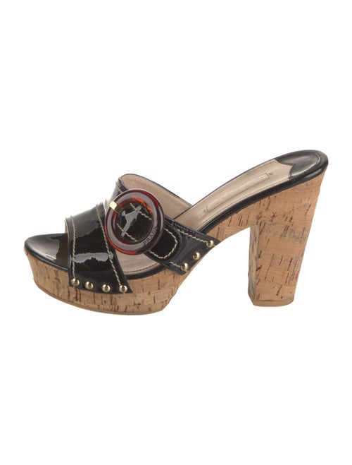 Prada Patent Leather Whipstitch Trim Slides