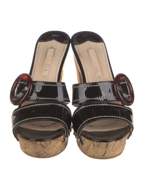 Prada Patent Leather Whipstitch Trim Slides