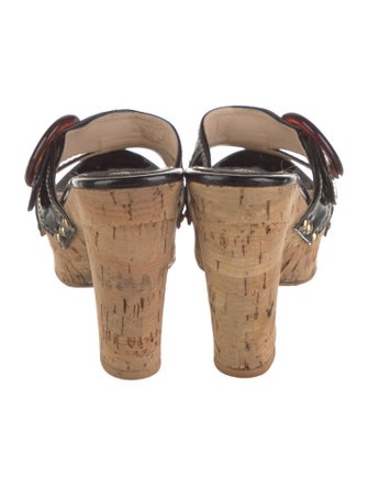 Prada Patent Leather Whipstitch Trim Slides