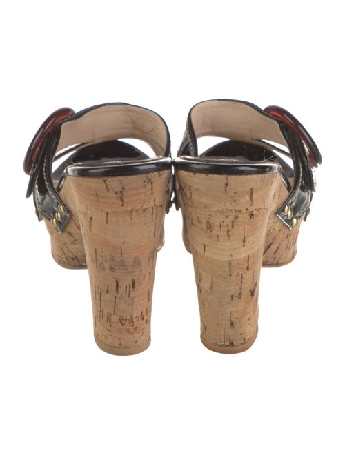 Prada Patent Leather Whipstitch Trim Slides