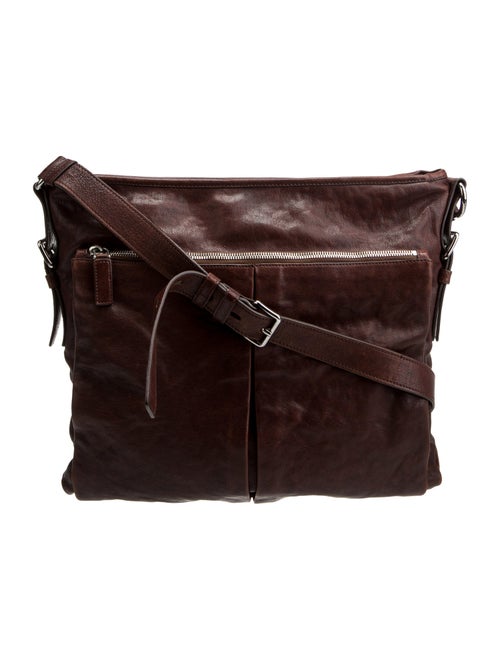 Prada Enameled Metal Triangle Messenger Bag