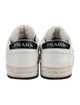 Prada Enameled Metal Triangle Leather Sneakers