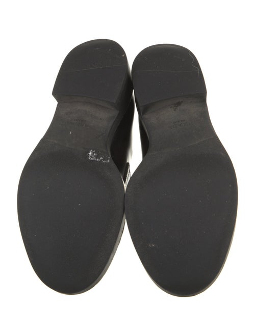 Prada Enameled Metal Triangle Leather Oxfords