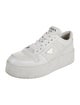 Prada Enameled Metal Triangle Leather Sneakers