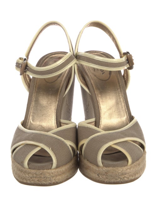 Prada Canvas Striped D'Orsay Pumps