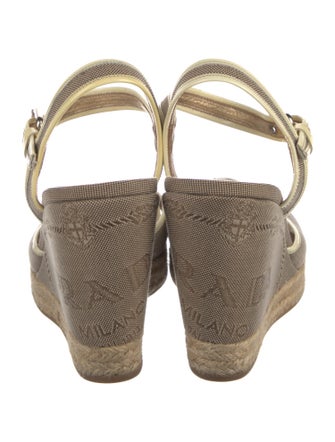 Prada Canvas Striped D'Orsay Pumps