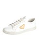 Prada Enameled Metal Triangle Leather Sneakers