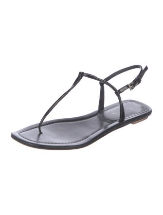 Prada Patent Leather T-Strap Sandals