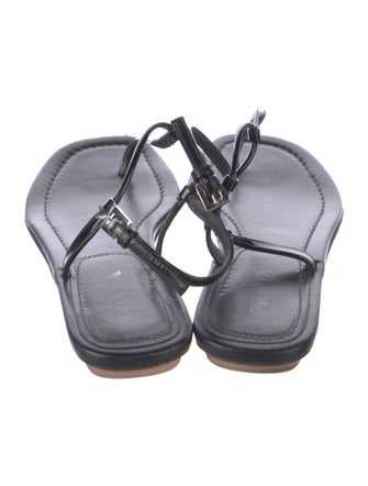 Prada Patent Leather T-Strap Sandals
