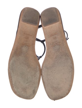 Prada Patent Leather T-Strap Sandals