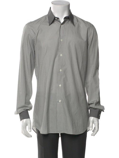 Prada 2011 Plaid Print Dress Shirt
