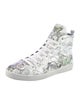 Prada Leather Graphic Print Sneakers