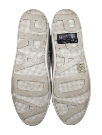 Prada Leather Graphic Print Sneakers