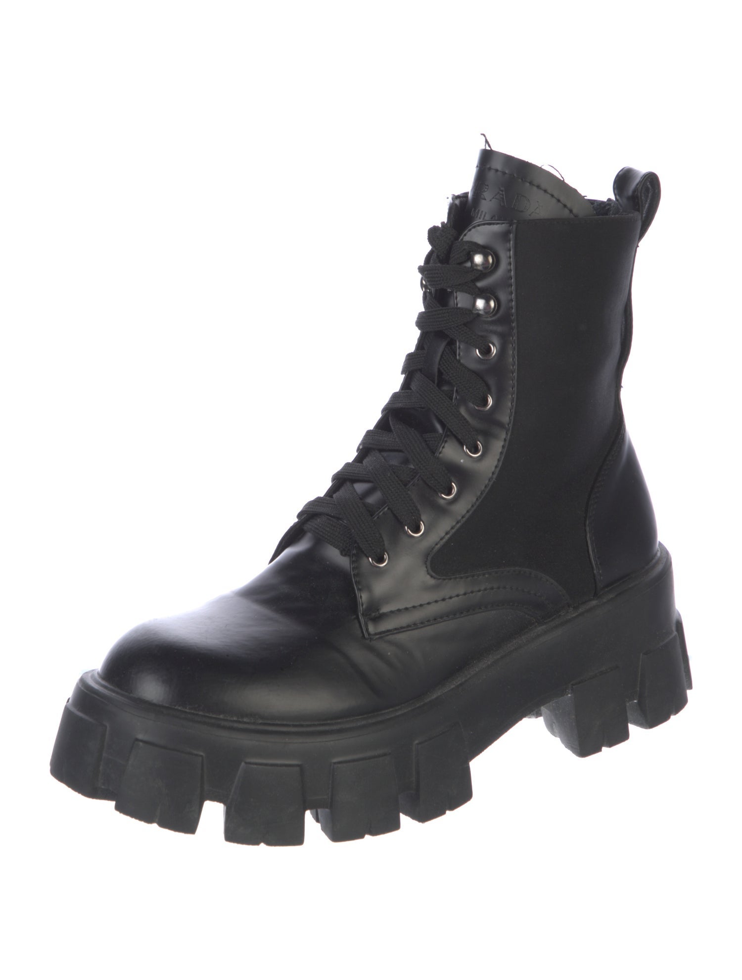 Prada Leather Combat Boots