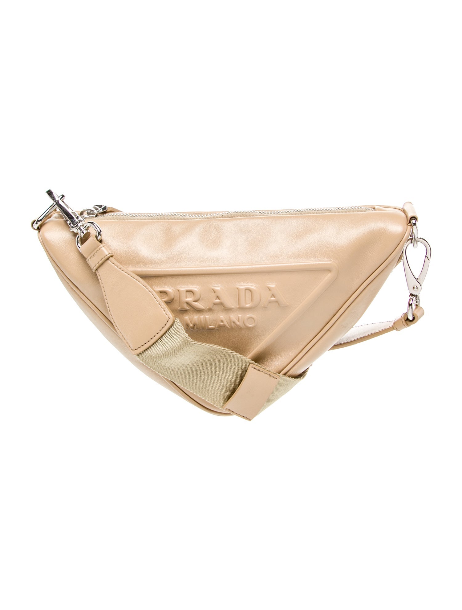 Prada Enameled Metal Triangle Triangle
