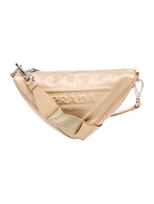 Prada Enameled Metal Triangle Triangle
